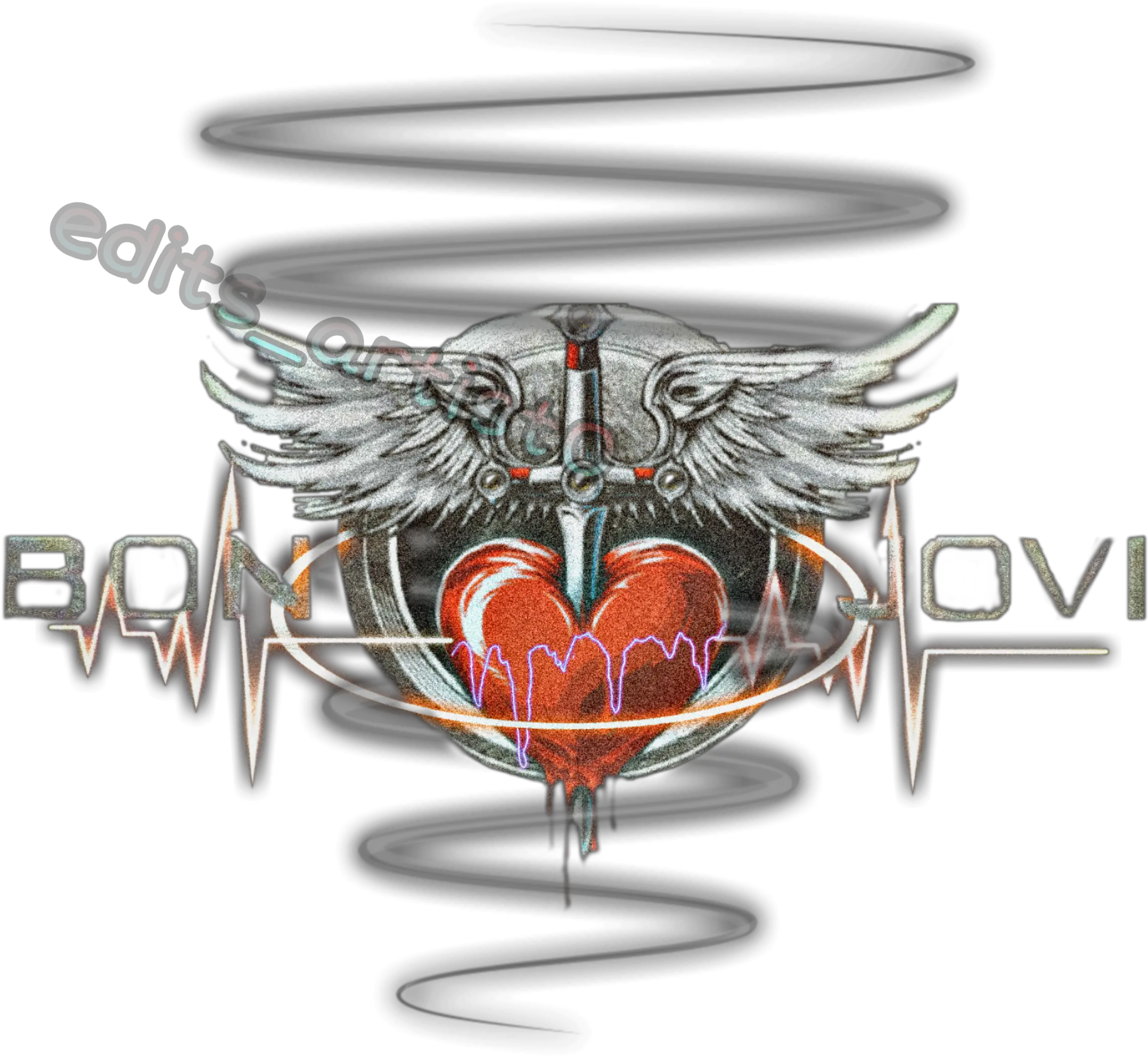  Bonjovi Bon Jovi Heart Sticker Sello De Bon Jovi Png Bon Jovi Logo