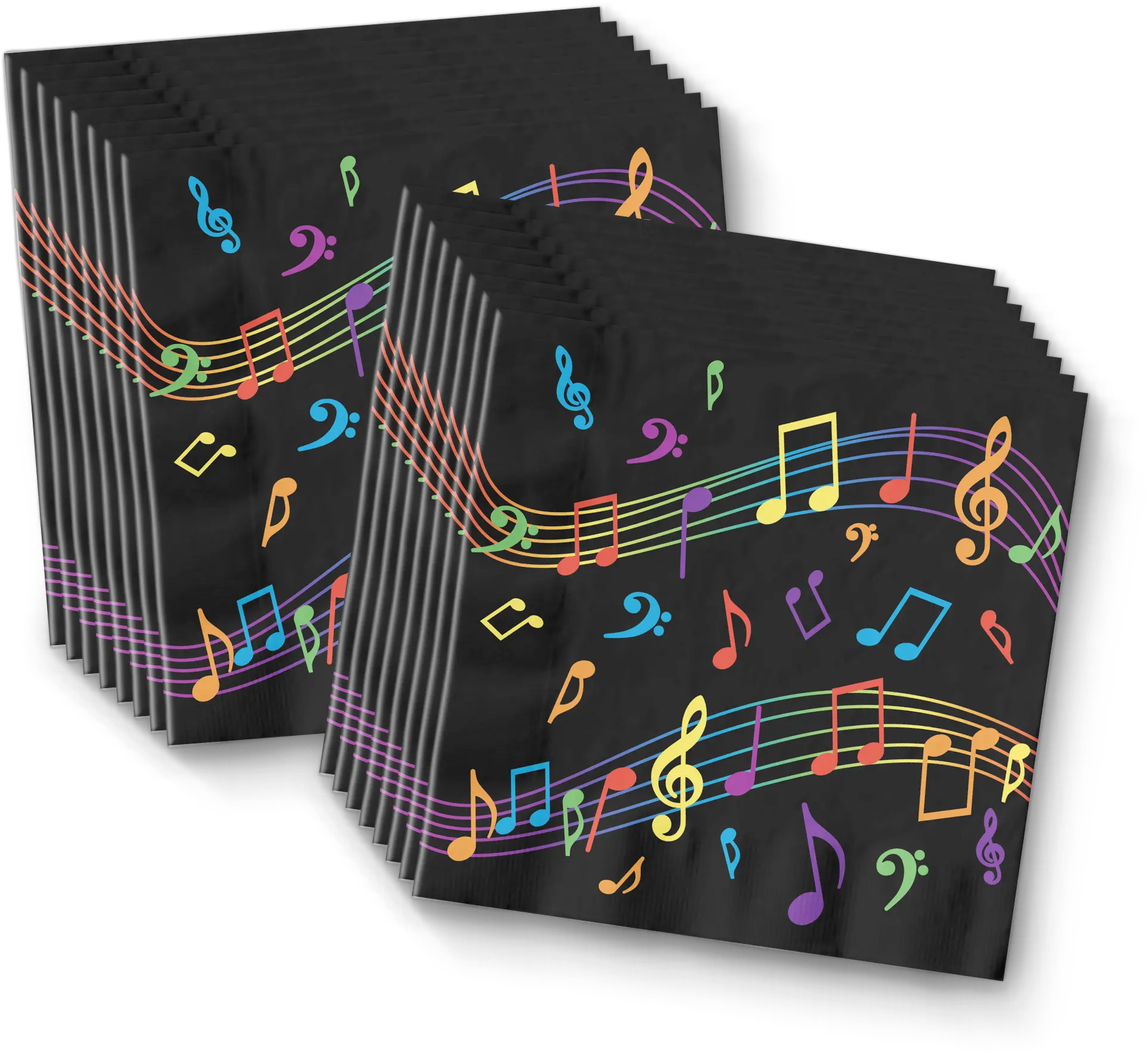  Colorful Music Notes Birthday Party Tableware Kit For 16 Horizontal Png Colorful Musical Notes Png