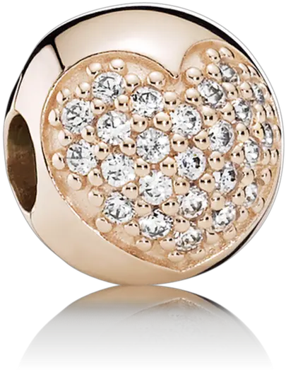  Destello Blanco Png Pandora Rose Heart Clip 1801323 Pandora Rose Gold Pave Heart Clip Destello Png