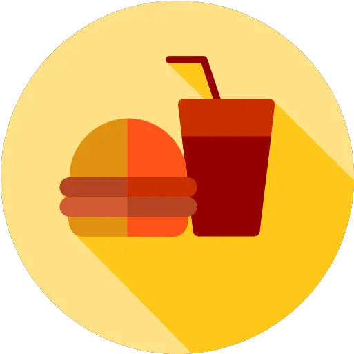  Food Fast Junk Sandwich Burger Hamburger Fast Food Circle Icon Png Quality Icon Food