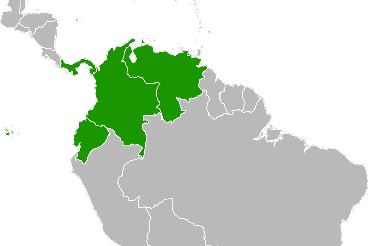  Reunification Of Gran Colombia Distribution Bolivian Squirrel Monkey Png Colombia Map Png