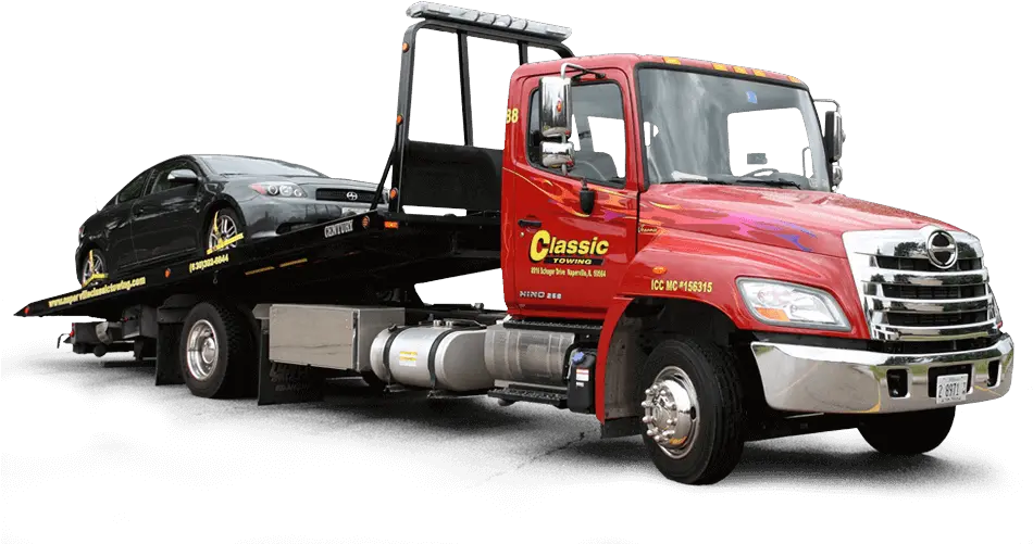  Classic Towing Flatbed Tow Truck Side Png Tow Truck Png