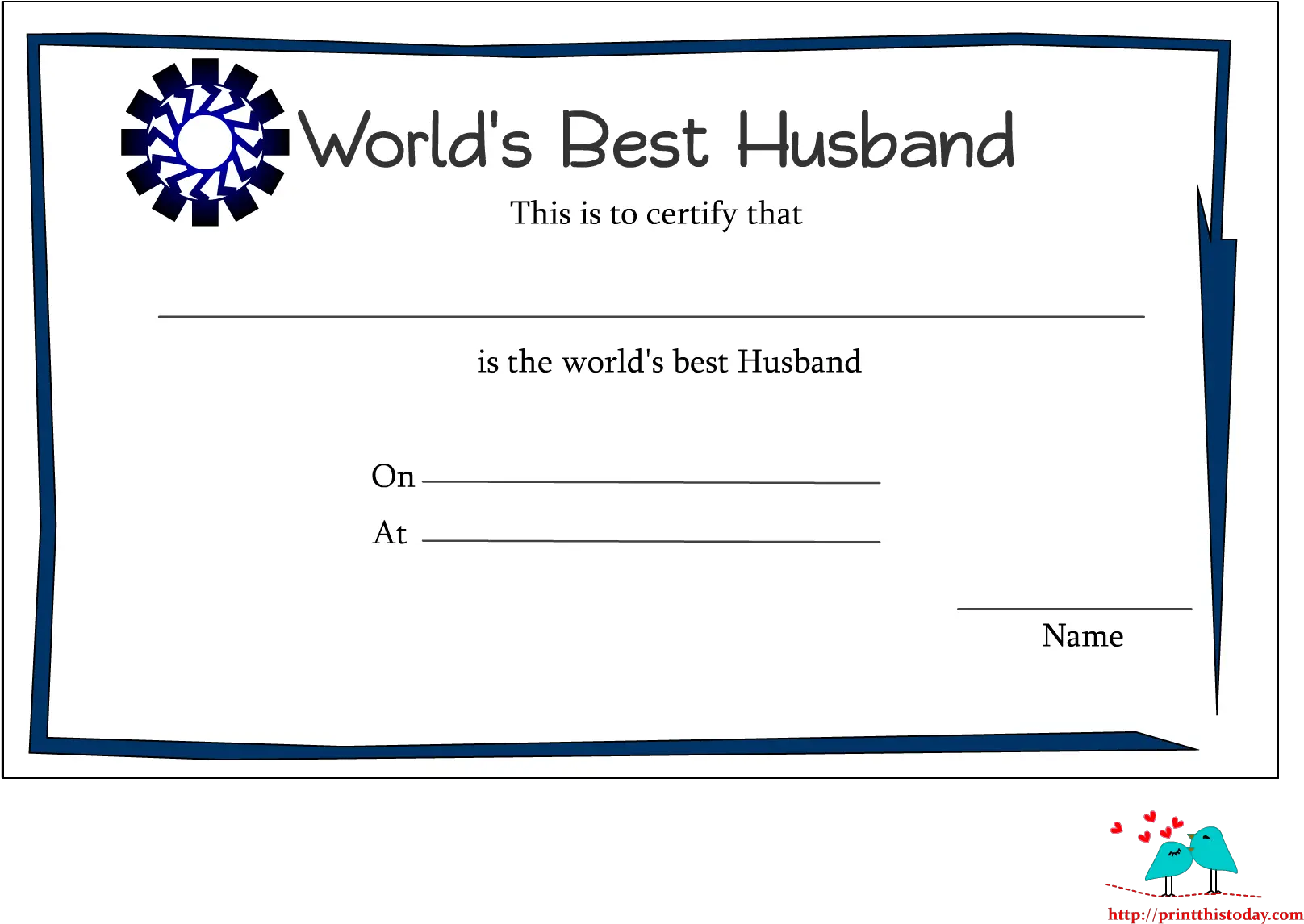  Free Printable Worldu0027s Best Husband Certificates Best Husband Award Certificate Png Certificate Background Png