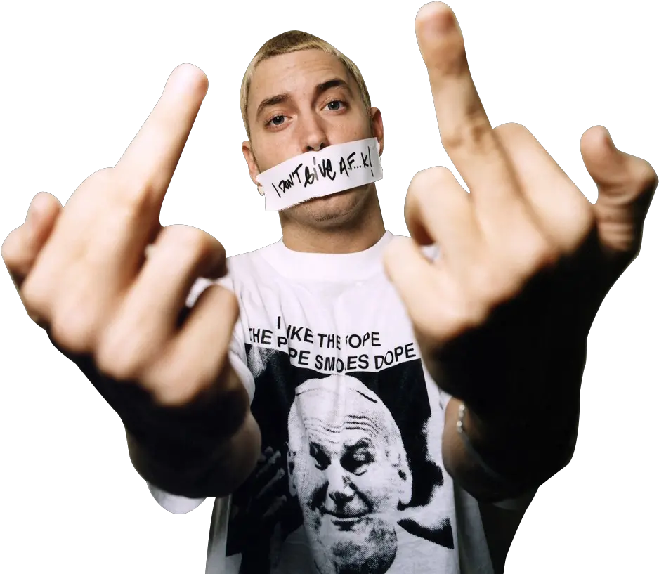  Slim Shady Middle Finger Slim Shady I Don T Give A Fuck Png Eminem Png