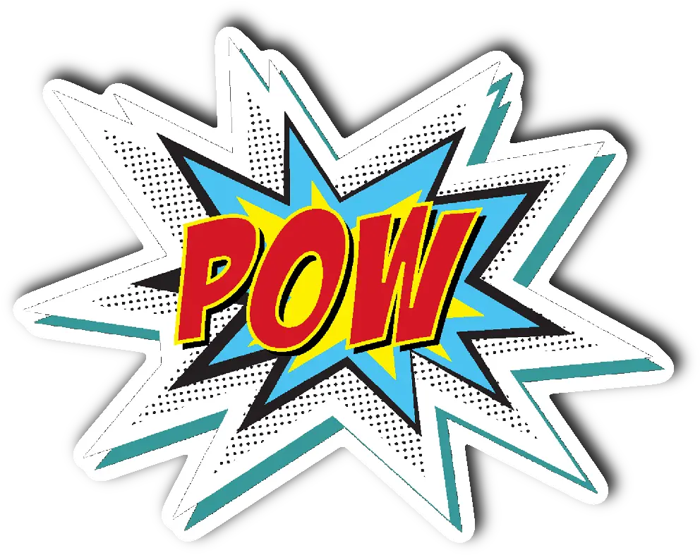  Comic Book Words Pow Vinyl Die Cut Comic Book Words Transparent Png Comic Book Png