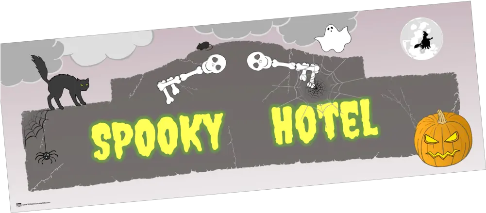  Free Spooky Halloween Hotel Banner Printable Early Yearsey Banner Png Spooky Png