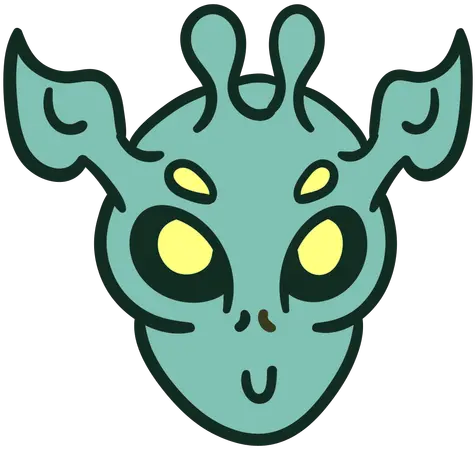  Alienu0027s Head Colorful Horns Stroke Transparent Png U0026 Svg Alien With Horns Svg Horns Transparent