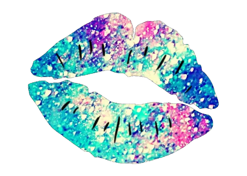  Kiss Ftestickers Colorful Stickers Glitter Sparkle Cartoon Glitter Lips Png Lips Clipart Transparent Background