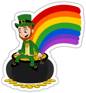  Cartoon Leprechaun Sitting Pots Of Gold Clipart Png Pot Of Gold Transparent