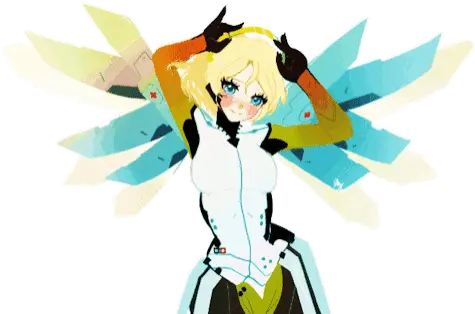  Mercy Prettyhalfmovinggif Sticker Gif By Streamlabs Overwatch Mercy Gif Transparent Png Mercy Transparent