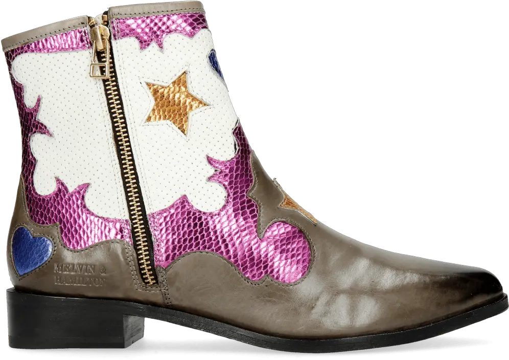  Marlin 12 Grigio Glitter Fuxia Venice Perfo White Heart Work Boots Png Glitter Stars Png