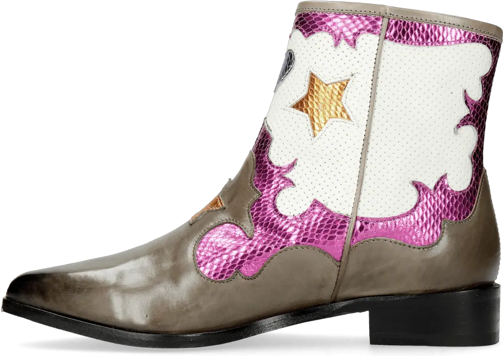  Marlin 12 Grigio Glitter Fuxia Venice Perfo White Heart Work Boots Png Glitter Stars Png