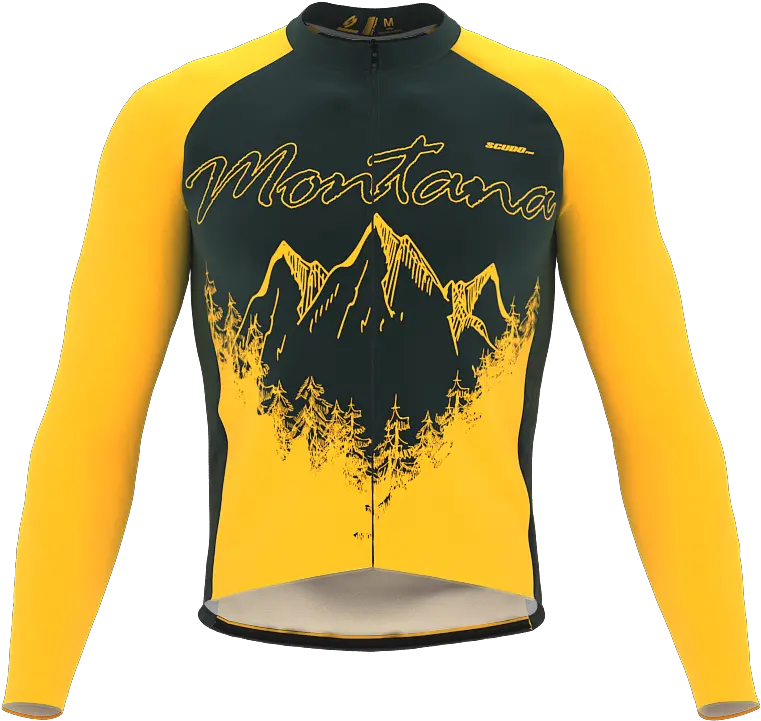  Scudopro Pro Thermal Long Sleeve Cycling Jersey Montana Usa State Icon Landmark Identity Men And Women Long Sleeve Png Men Women Icon