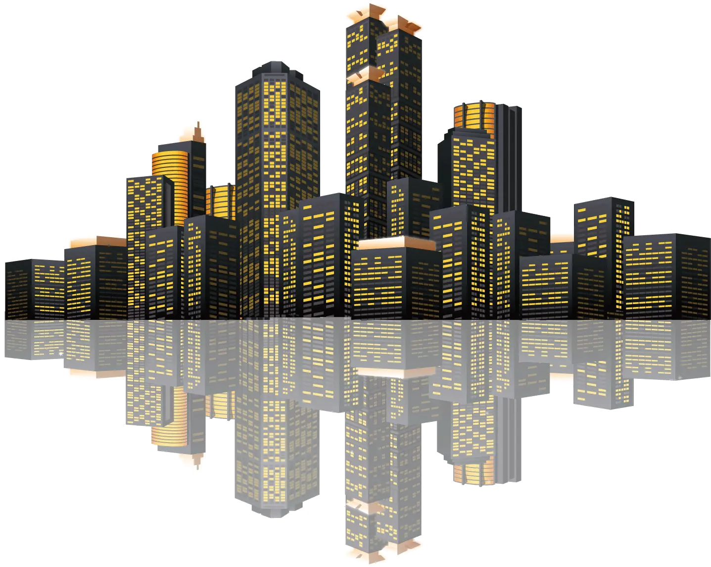  Download Building City Reflection Complex Late Euclidean City Night Vector Png City Clipart Png