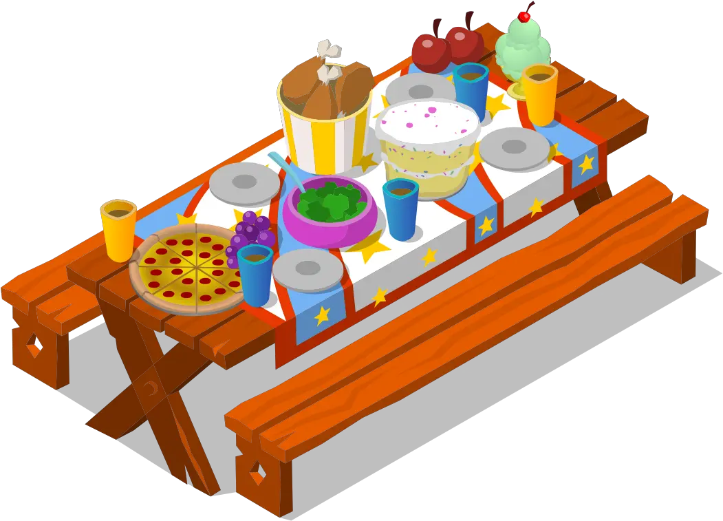  Download Picnic Table Clipart Illustration Png Table Picnic Table With Food Clipart Table Clipart Png