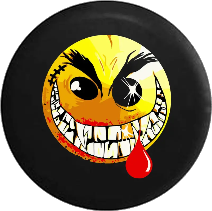  Evil Crazy Smiley Face Dripping Blood Jeep Camper Spare Tire Cover Custom Sizecolorink P112 Crazy Smiley Face Png Dripping Blood Transparent