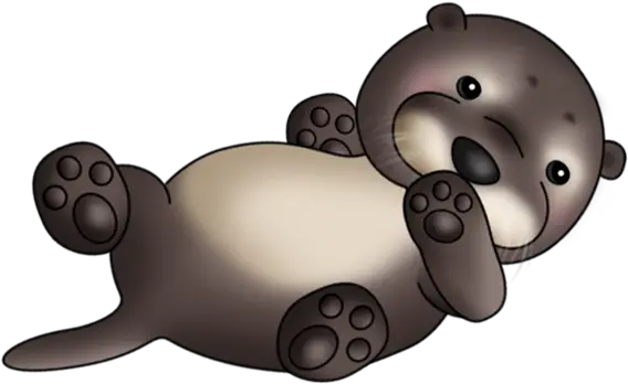  Baby Otter Floating Soft Png Otter Png