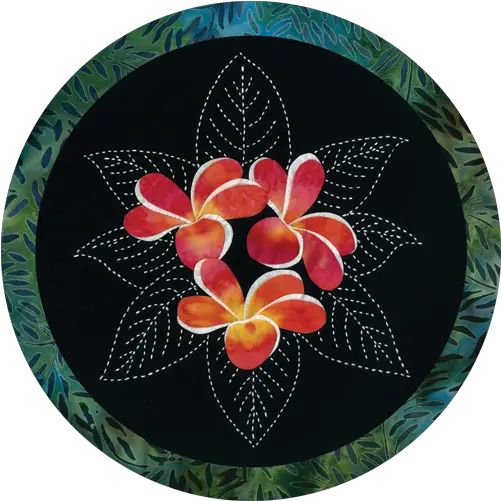  Plumeria Tropical Flowers Sashiko U0026 Applique Fabric Kit Circle Png Plumeria Flower Png