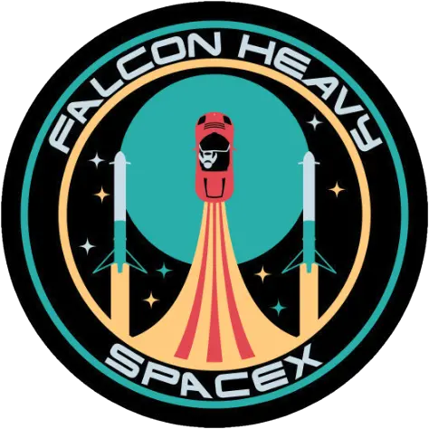  Heavy Falcon Space X Patch Sticker 3 Falcon Heavy Logo Png Falcon Heavy Logo