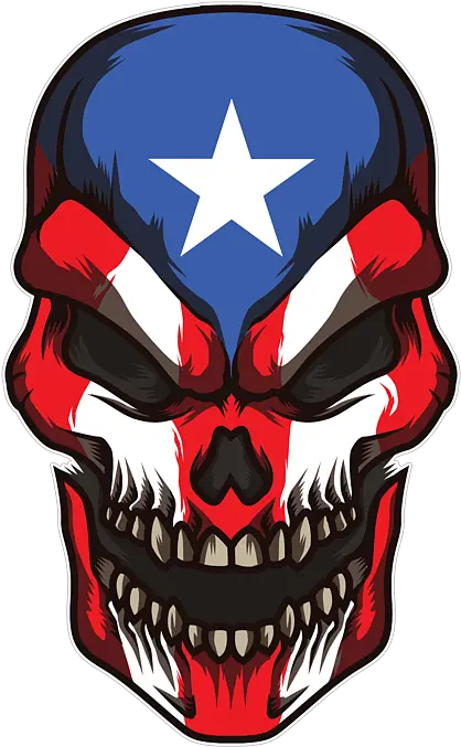  Puerto Rico Skull Proud Boricua Flag Greeting Card Puerto Rican Flag With Skull Png Puerto Rico Flag Png