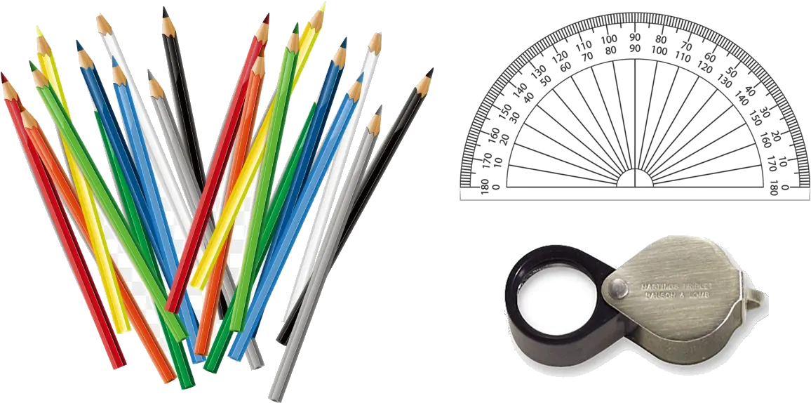  Download Colored Pencils Protractor Handlens Jeppesen Pn 1 Transparent Color Pencil Png Protractor Png