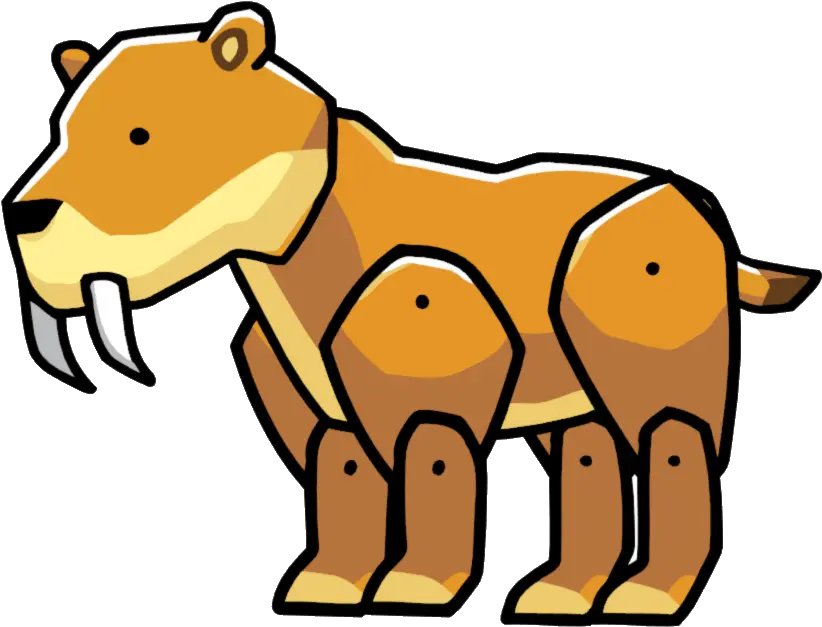  Scribblenauts Saber Toothed Tiger Transparent Png Stickpng Saber Tooth Tiger Cartoon Saber Png