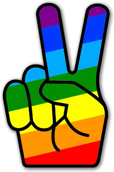  Rainbow Peace Fingers Stickerapp Finger Rainbow Peace Sign Png Peace Sign Transparent Background