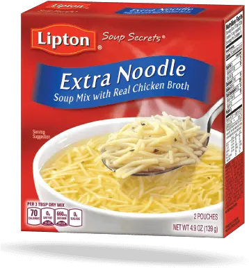  Extra Noodle U2013 Soup Mix With Real Chicken Broth Lipton Extra Noodle Soup Png Noodles Transparent