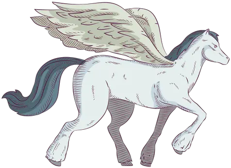  Pegasus Horse Colored Coloured Mythical Creature Png Pegasus Png