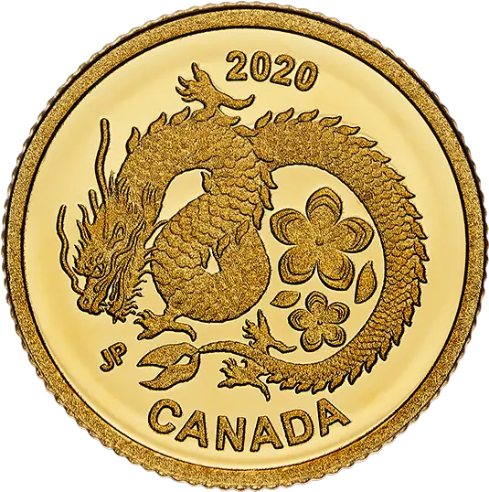  Pure Gold Coin U2013 Lucky Flower Dragon Mintage 5888 2020 Coin Png Coin Transparent