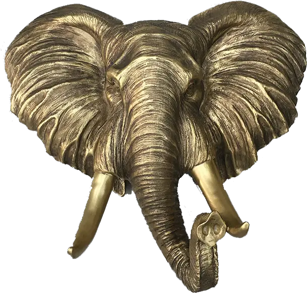  Aged Gold Elephant Head Home Decorhome Decor Accents Animal Figure Png Elephant Head Png