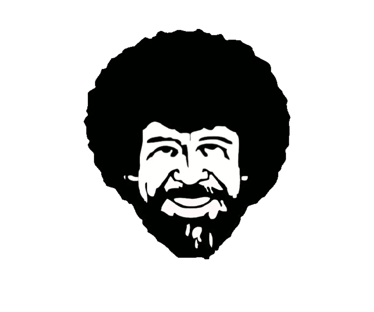  Download Black And White Butterfly Outline Clipart Cartoon Bob Ross Drawing Png Bob Ross Png