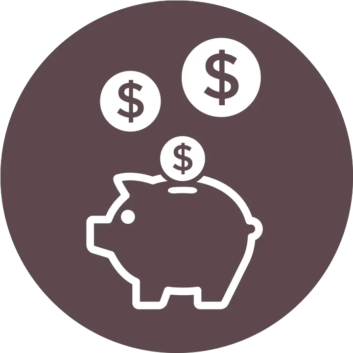  Download Piggy Bank Icon With Dollar Signs Above It Saving Piggy Bank Round Icon Png Bank Icon