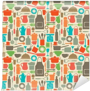  Wall Mural Vector Seamless Pattern Background With Kitchen Fondos Para Cocina Png Kitchen Room Icon