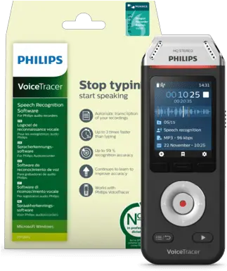  Philips Dvt2810 Voicetracer Audio Recorder Neweggcom Voice Recognition Software Philips Png Tracer Player Icon