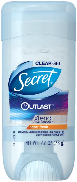  Secret Outlast Xtend Sport Fresh Clear Gel Deodorant Secret Gel Deodorant Unscented Png Outlast 2 Png