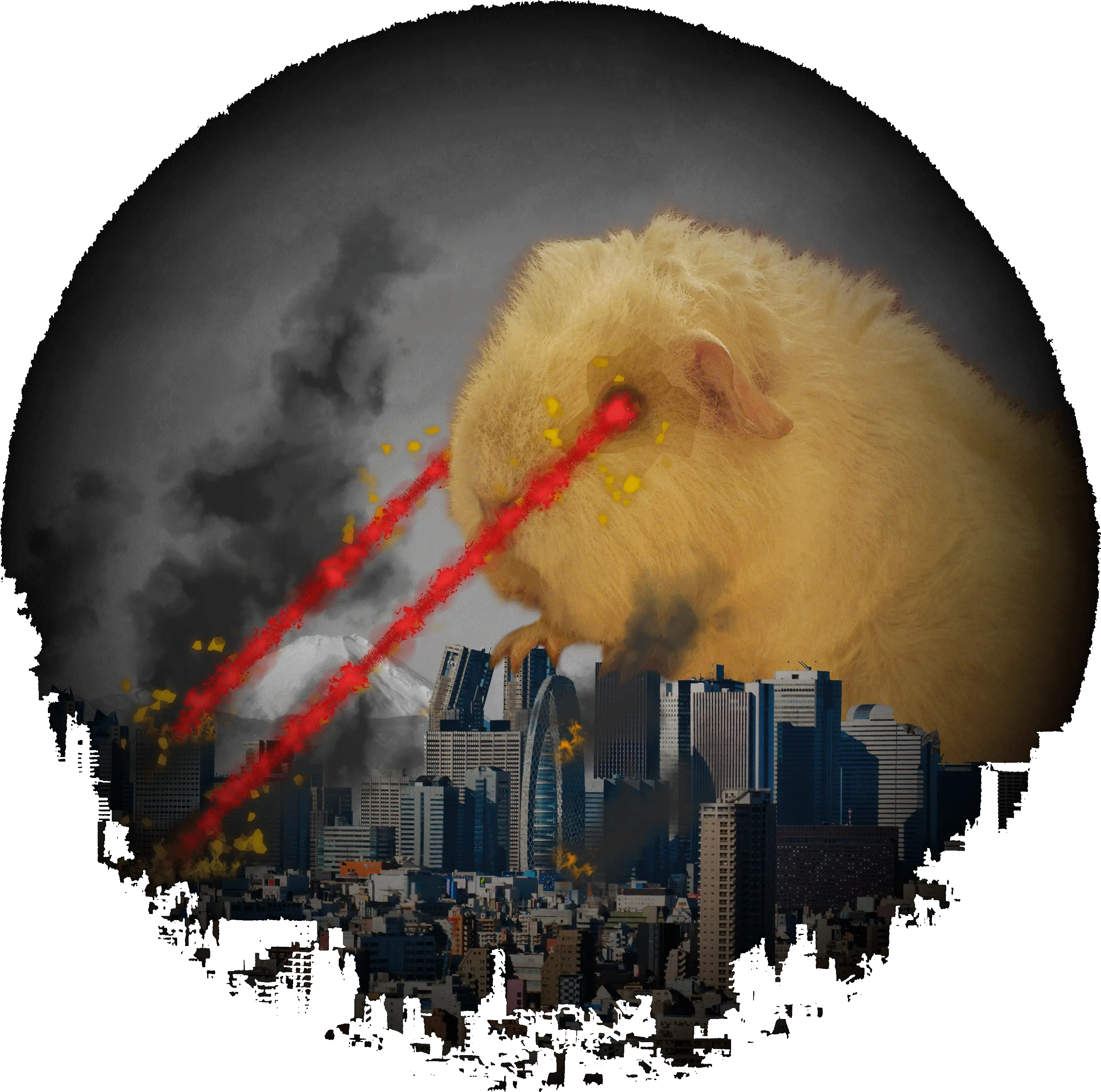  Download Guinea Pig Attacking Tokyo With Laser Eyes Laser Eyes Guinea Pig Png Laser Eyes Png