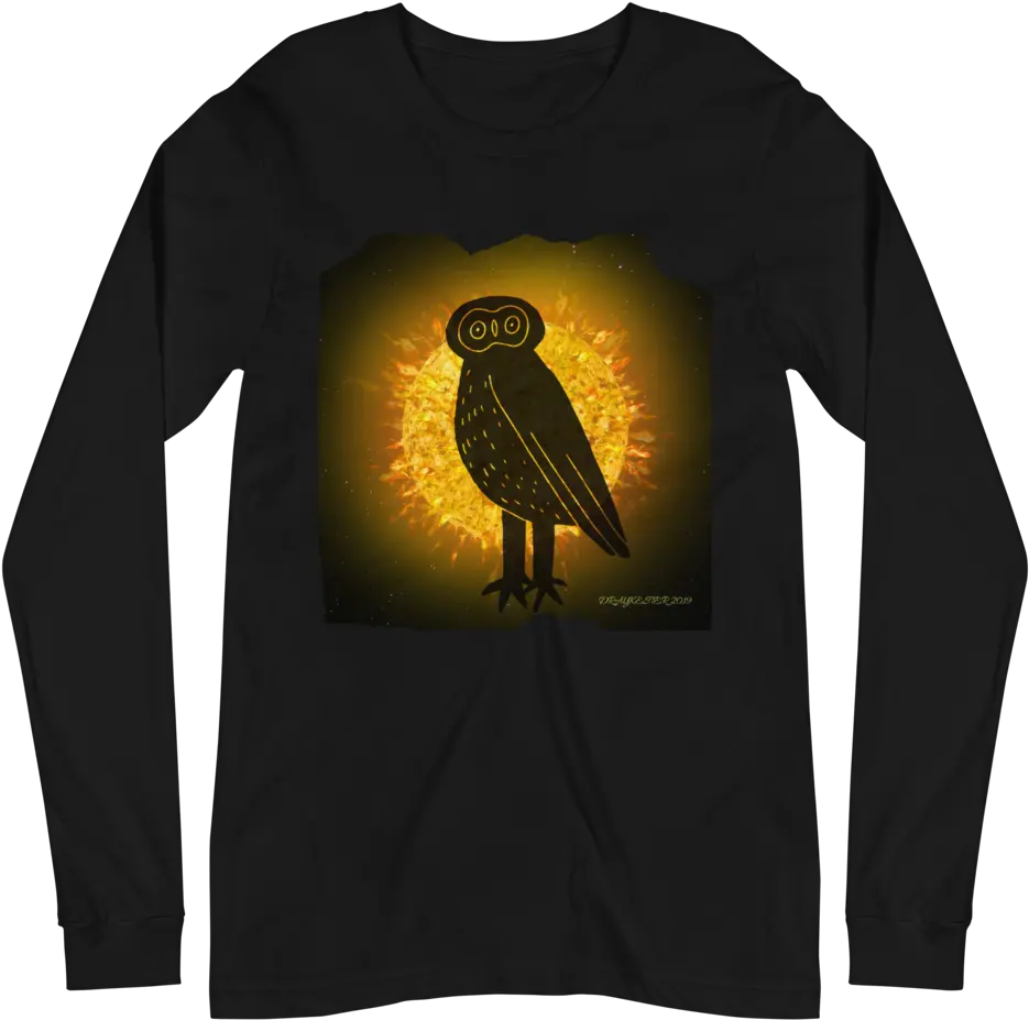  Draykester Owl N Sun Unisex Long Sleeve Shirt U2014 Draykester Designs Graphic T Brighton Park Chicago Shirt Png Owl Transparent