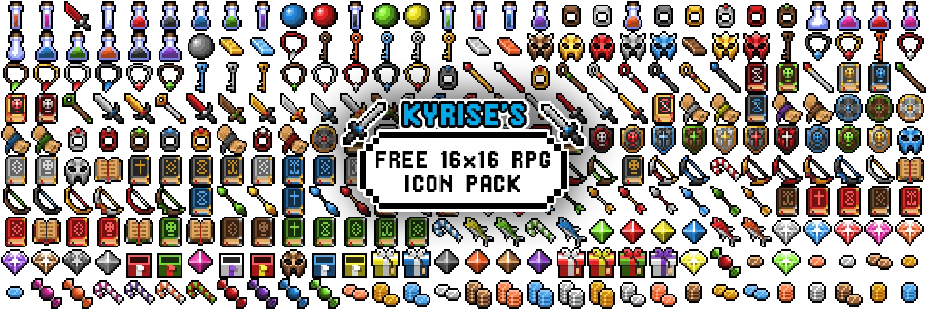  Free 16x16 Rpg Icon Pack Vertical Png 16 X`16 Pixel Skull Icon