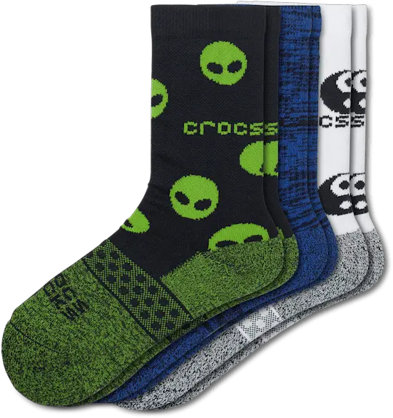  Crocs Socks Kid Crew Easy Icon 3 Pack Unisex Png Ez Icon