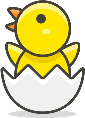  483hatching Chick Free Icon Of 780 Vector Emoji Dibujo De Pollito En Cascaron Png Chick Png