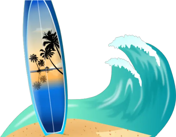  Download Hd Drawn Wave Surfboard Transparent Background Surfing Birthday Png Wave Transparent Background