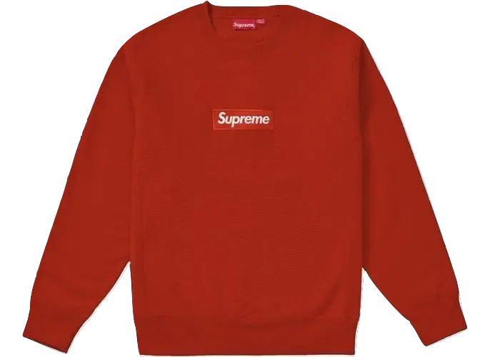  Supreme Box Logo Crewneck Rust Supreme Box Logo Crewneck Red Png Supreme Box Logo Png