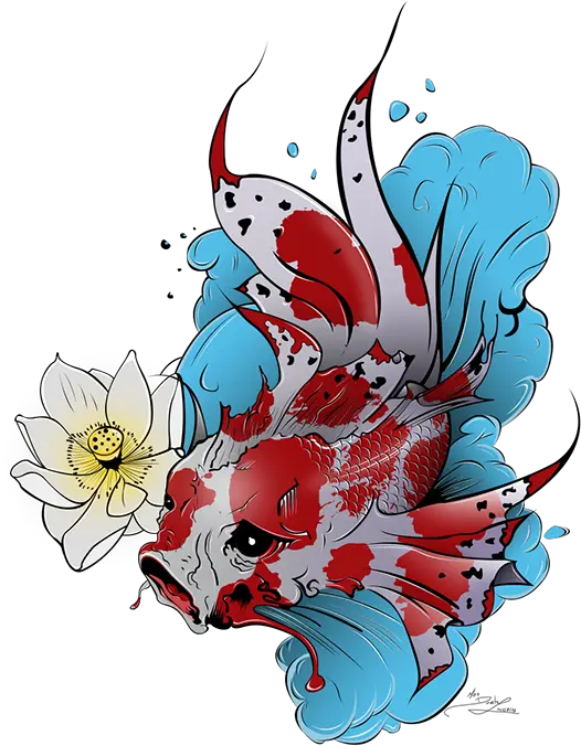  Download Drawn Koi Fish Multiple Koi Fish Digital Illustration Png Koi Fish Png