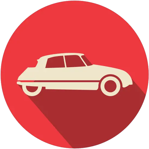  Coche Retro Círculo Rojo Cartoon Car In Circle Png Circulo Rojo Png