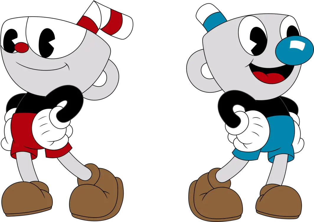  Cartoon Animated Clip Art Mugman And Cuphead Poster Png Cuphead Logo Png