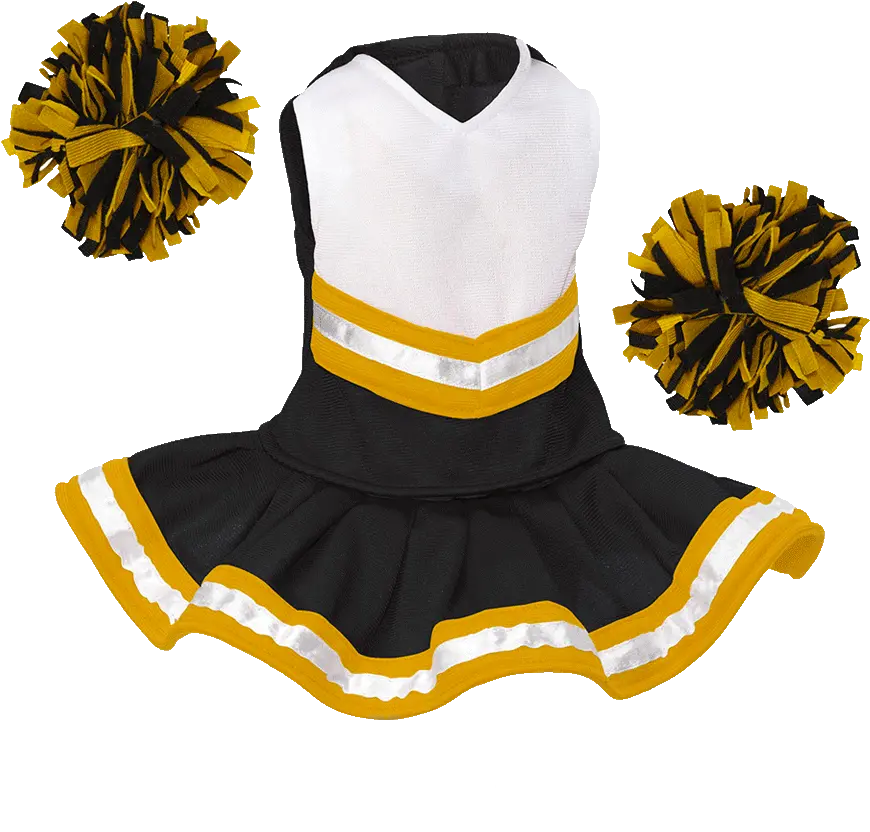  Cheerleader Outfit Whatzupwiththat 185482 Png Images Yellow And Black Cheerleading Uniforms Cheerleader Png