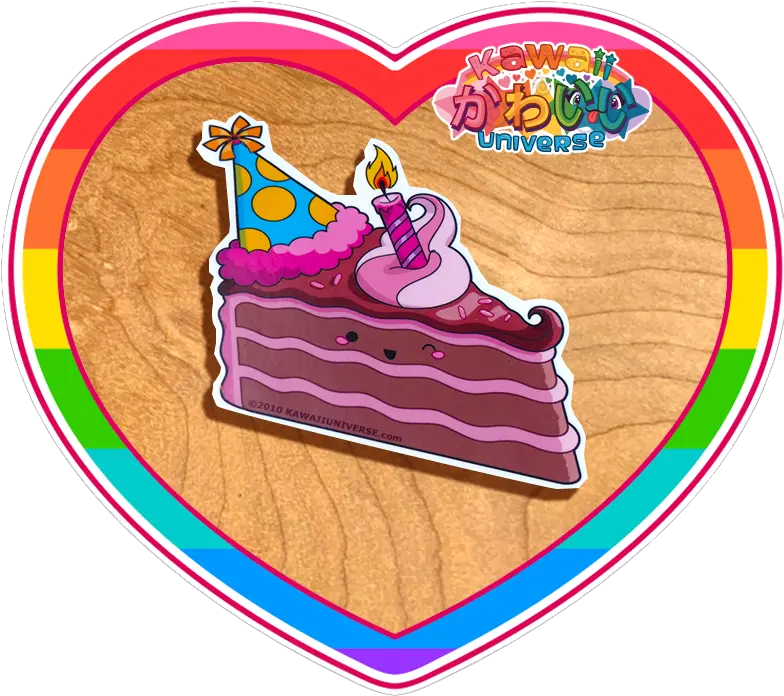  Kawaii Universe Cute Usa Birthday Cake Slice Sticker Png Cake Slice Png