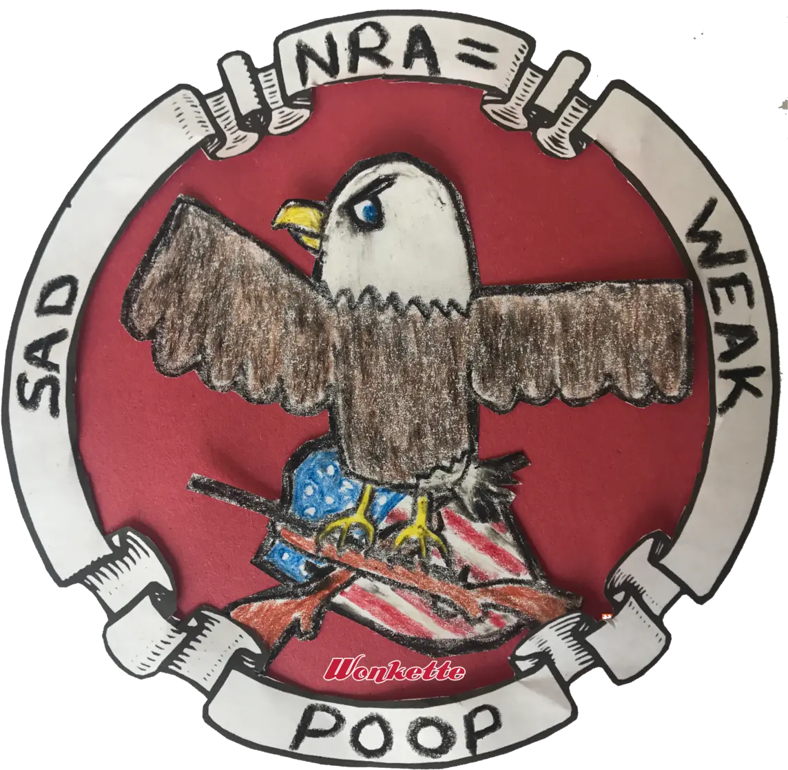  Nra U003d Weak Sad Poop Sticker National Rifle Association Png Nra Logo Png