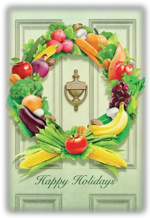  2016 Holiday Card Potluck Food Rescue Fruit Holiday Cards Png Holiday Wreath Png